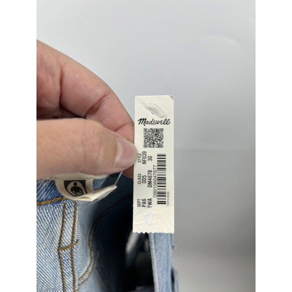 Madewell Womens Size 30 The Perfect Jean Short Blue Denim NWT High Rise Raw Hem - Picture 6 of 9